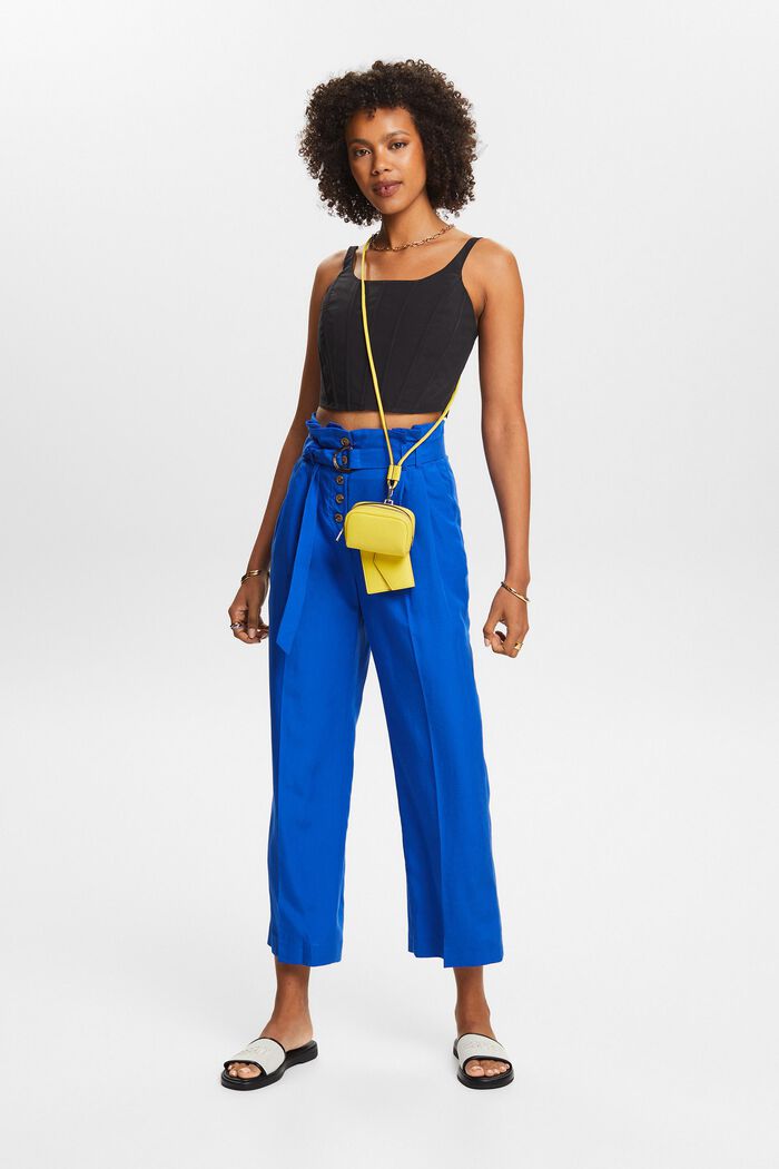 Cropped culotte met hoge taille voor mix & match, BRIGHT BLUE, detail image number 5