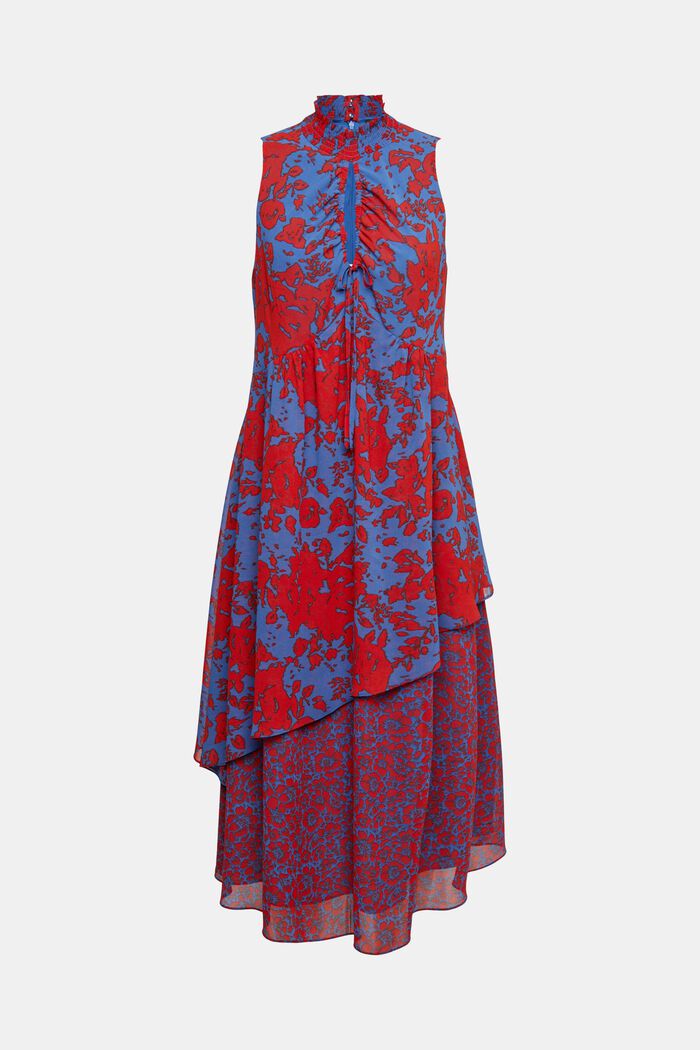 Chiffon jurk met lagen, RED, detail image number 6