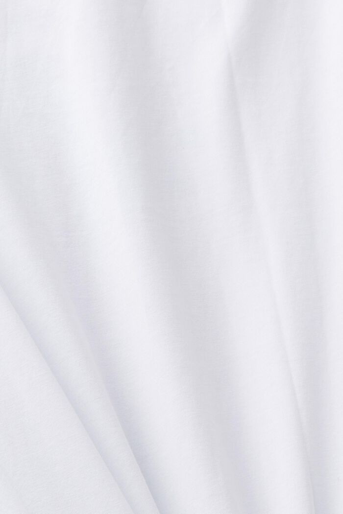 Slim fit katoenen shirt met print op de voorkant, WHITE, detail image number 5