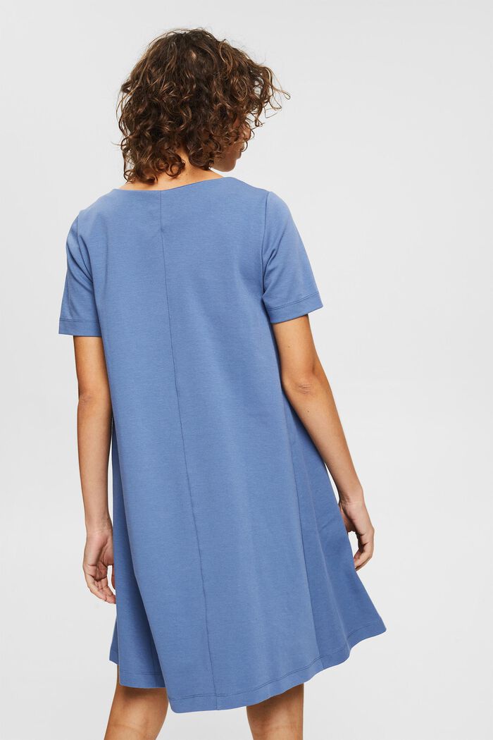 Robe t-shirt évasée, coton biologique mélangé, BLUE LAVENDER, detail image number 2