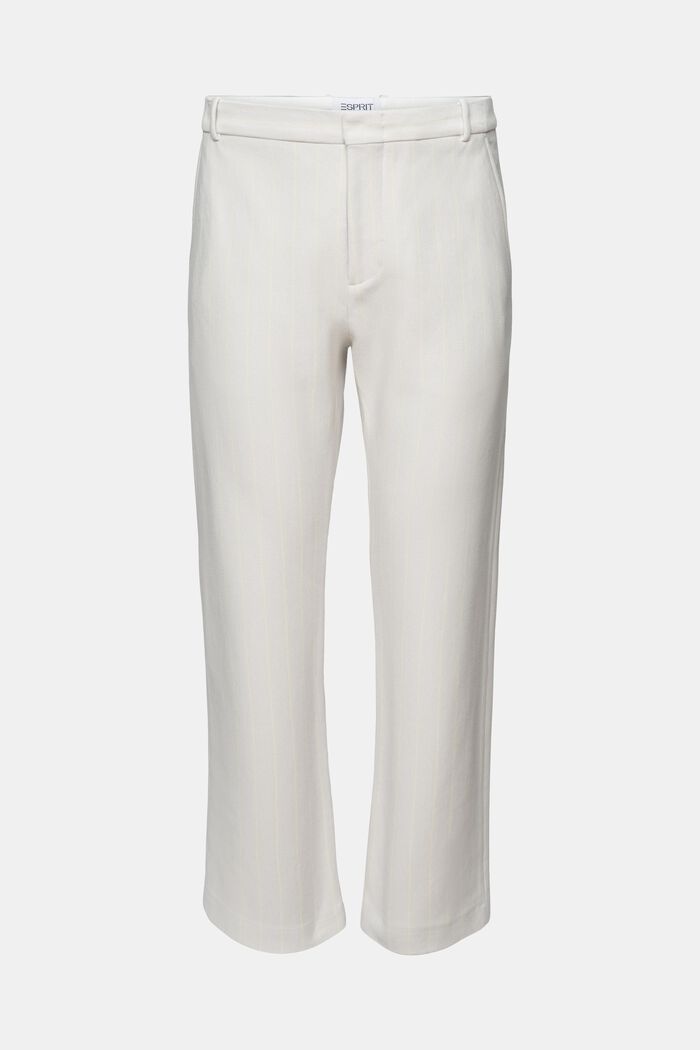 Pantalon van katoen-piqué met krijtstrepen, LIGHT GREY, detail image number 7