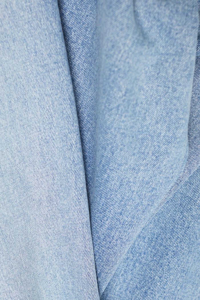 Straight jeans met hoge taille, BLUE LIGHT WASHED, detail image number 5