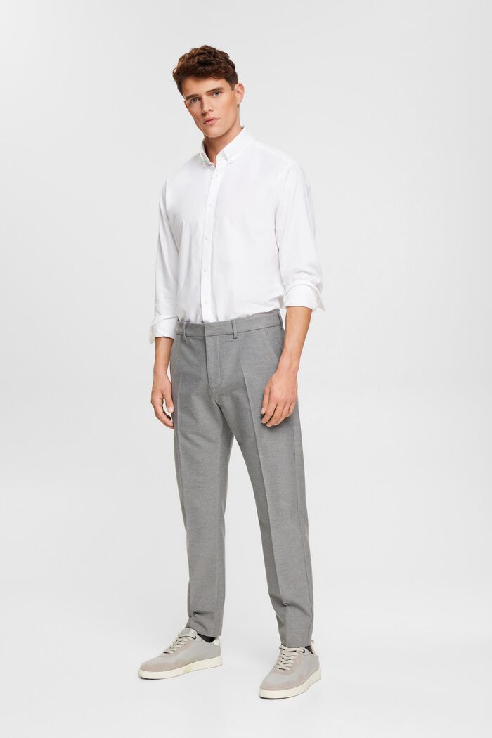 Slim fit overhemd met buttondownkraag, OFF WHITE, detail image number 4