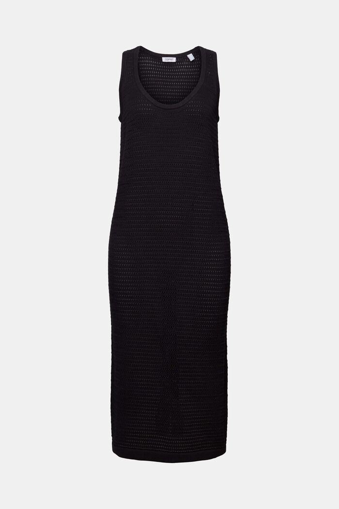 Mouwloze pointelle midi-jurk, BLACK, detail image number 6
