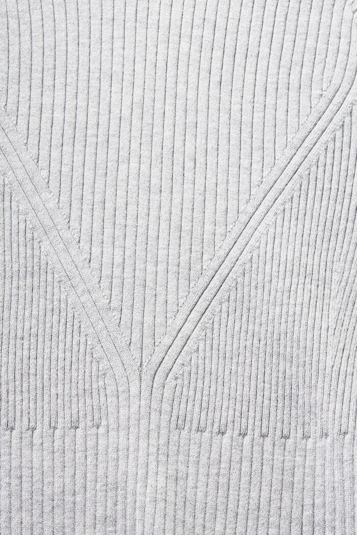 Geribde trui met korte mouwen, LIGHT GREY, detail image number 4