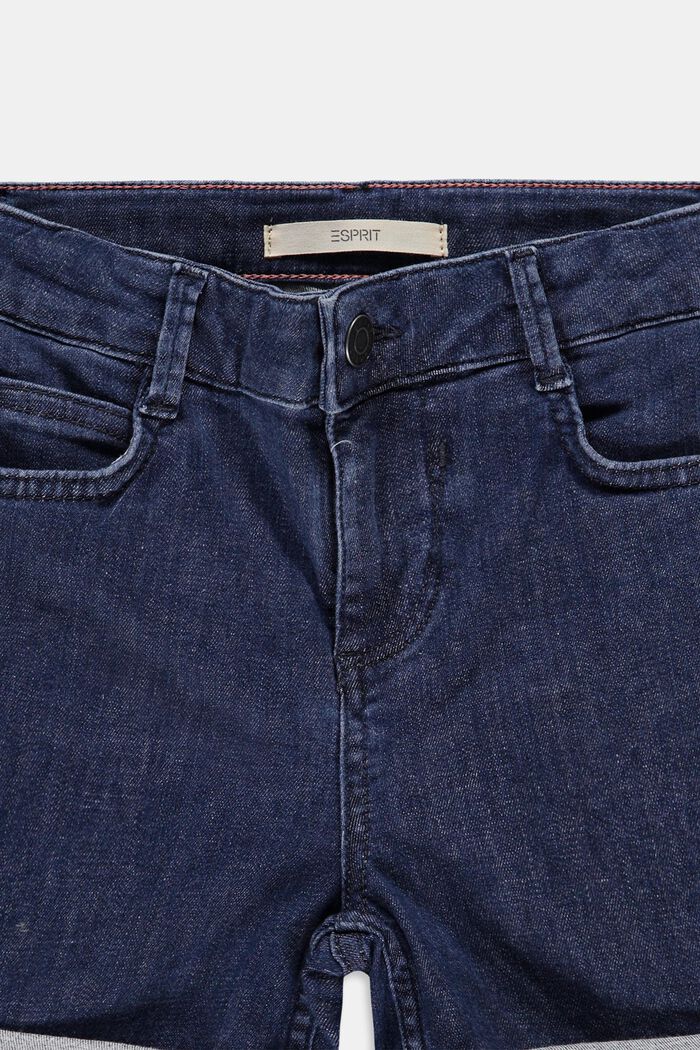 Short en jean à taille haute, BLUE DARK WASH, detail image number 2