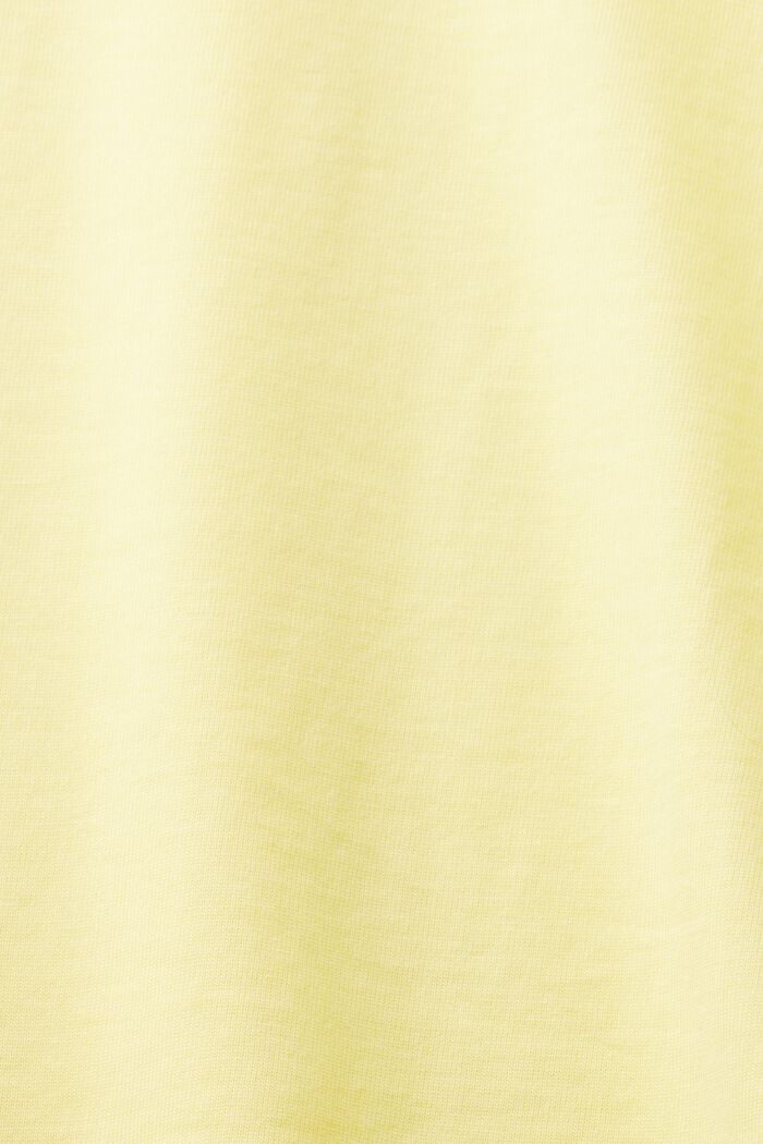 Uniseks T-shirt van pimakatoen met print, PASTEL YELLOW, detail image number 7