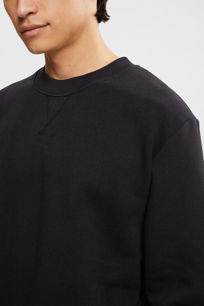 Gerecycled: effen sweatshirt, BLACK, detail image number 0
