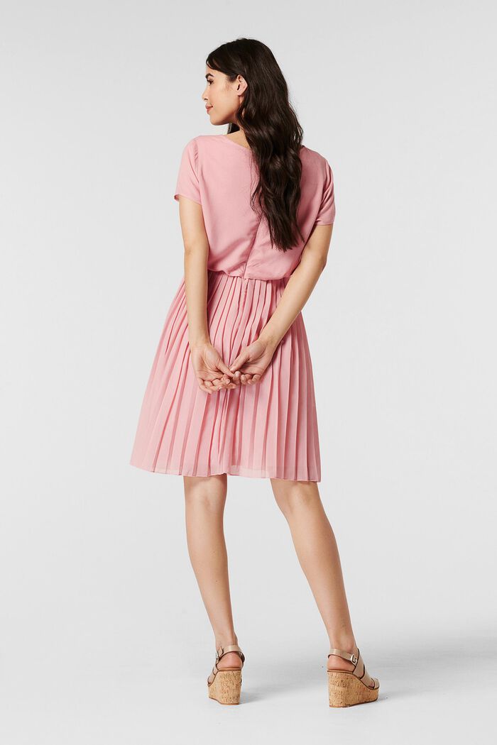 Geplisseerde jurk met voedingsfunctie, ROSE BRICK, detail image number 3