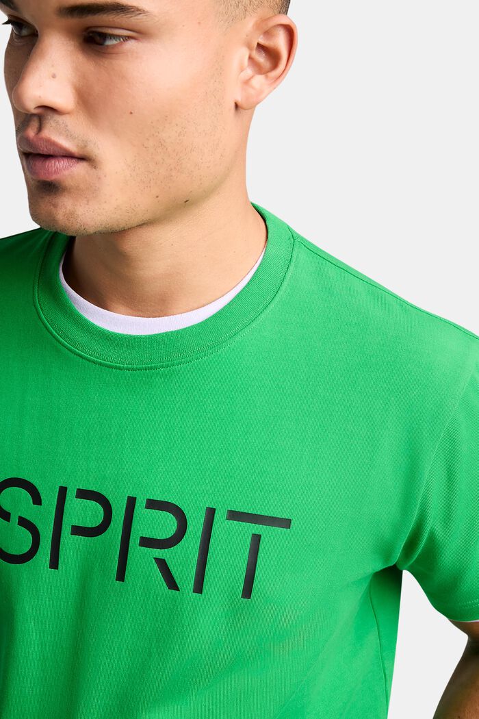 Uniseks T-shirt van katoen-jersey met logo, GREEN, detail image number 2