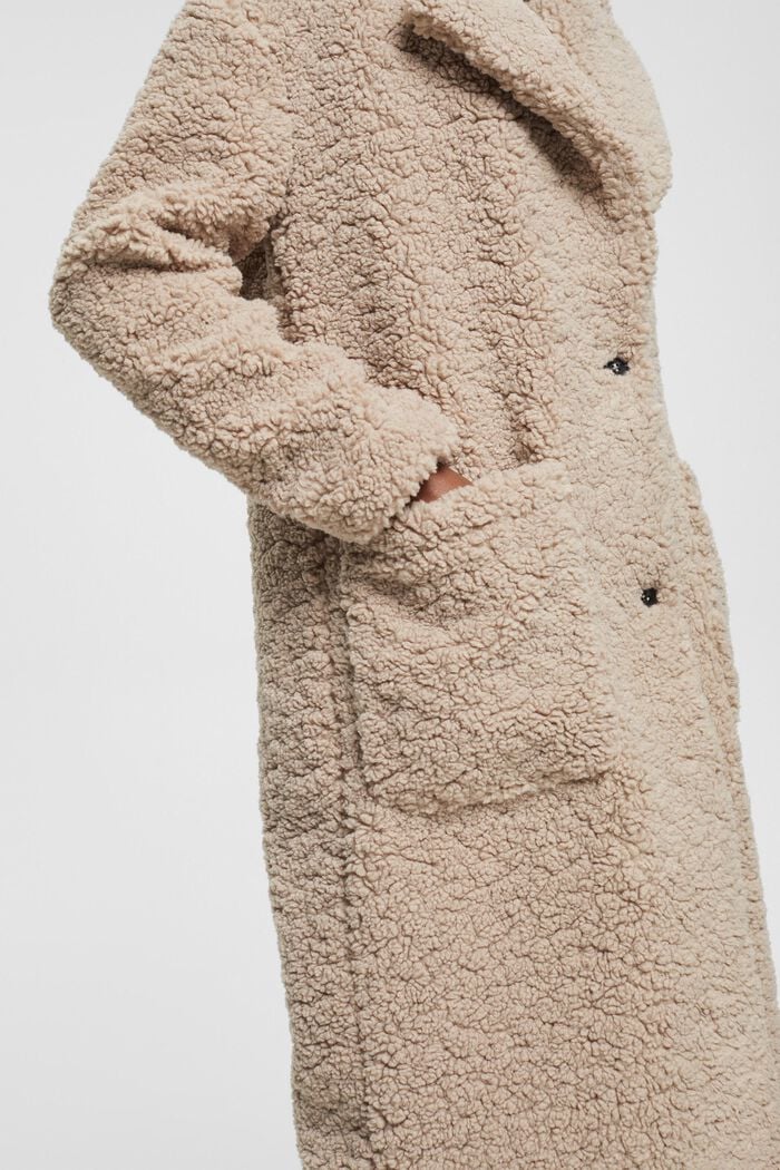 Manteau en peluche, LIGHT TAUPE, detail image number 2