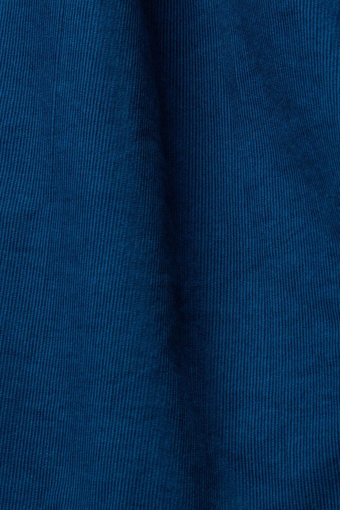 Chemise à col boutonné en velours côtelé, PETROL BLUE, detail image number 5