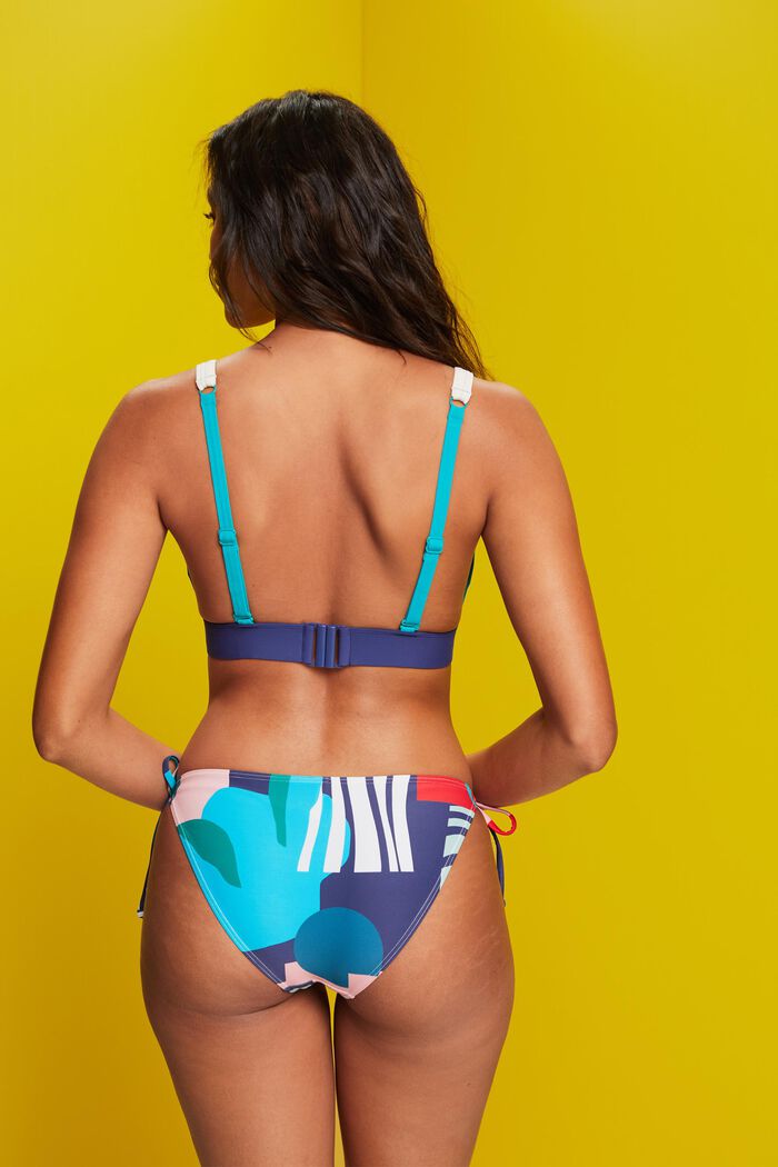 Gewatteerde bikinitop met beugels in colour block-design, TEAL GREEN, detail image number 2