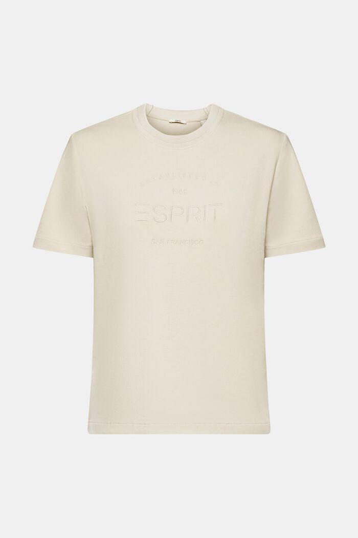 T-shirt en coton biologique orné d’un logo brodé, LIGHT TAUPE, detail image number 6