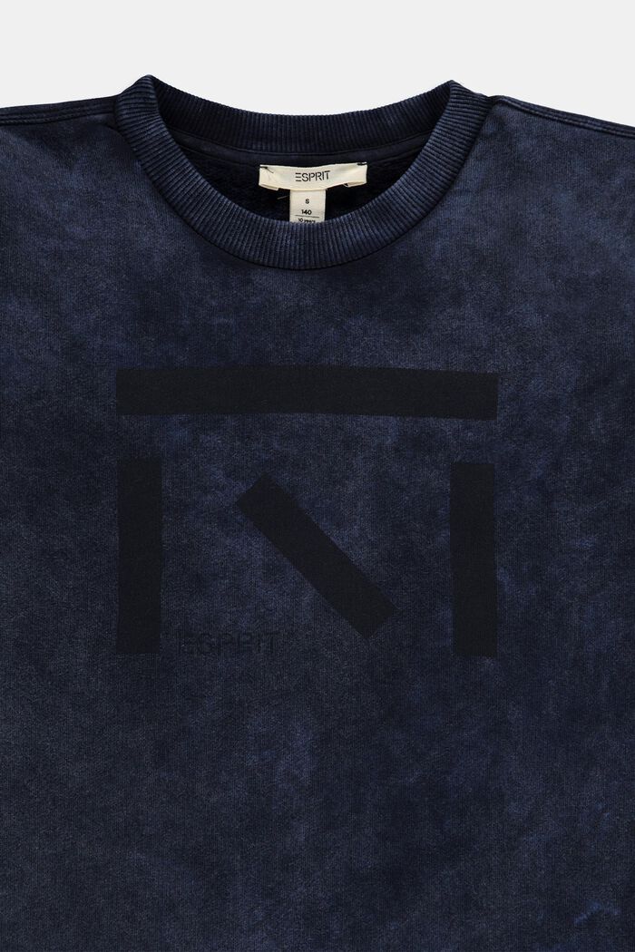 Sweatshirt met artworkprint, BLUE DARK WASHED, detail image number 2