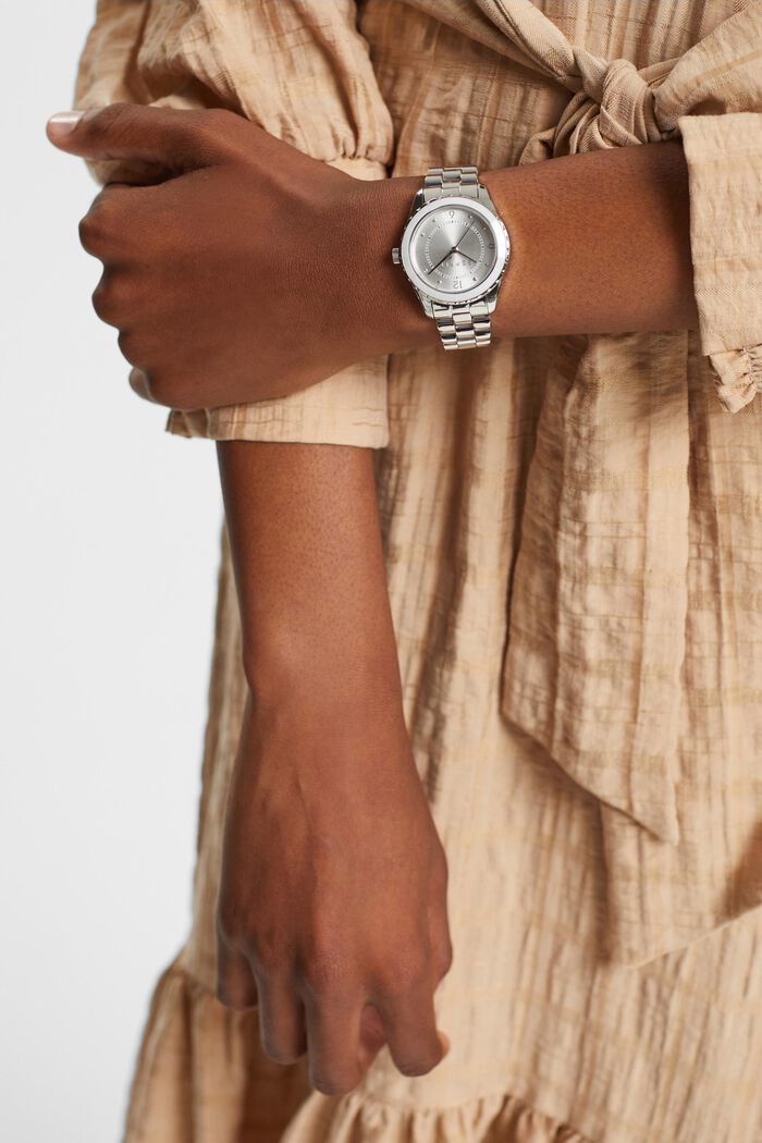 Edelstalen horloge met een keramische lunette, SILVER, detail image number 2