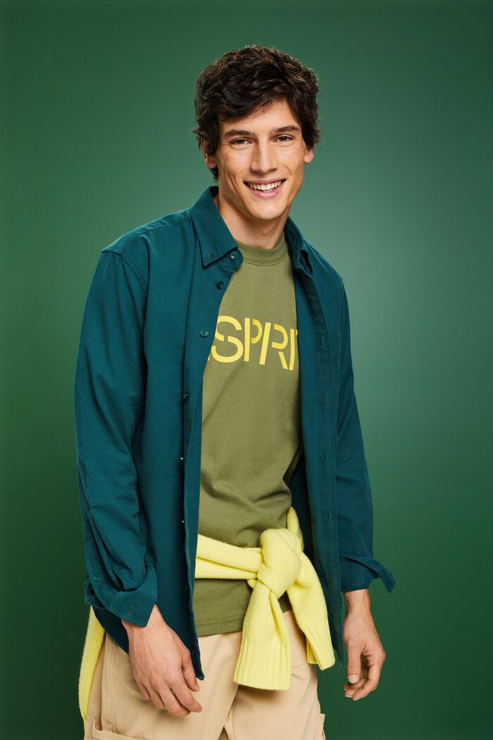 Twill regular fit-overhemd, EMERALD GREEN, detail image number 4