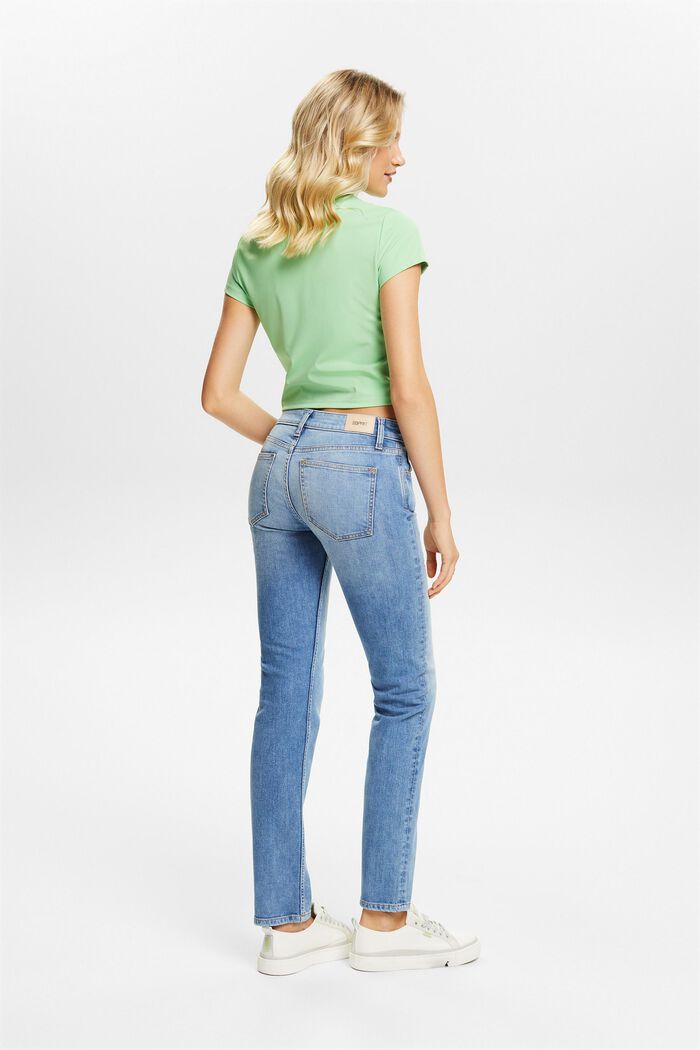 Straight jeans met middelhoge taille, BLUE MEDIUM WASHED, detail image number 2