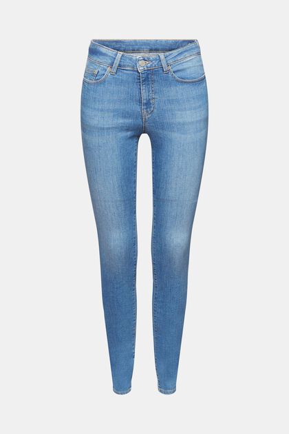Skinny jeans van duurzaam katoen, BLUE LIGHT WASHED, overview