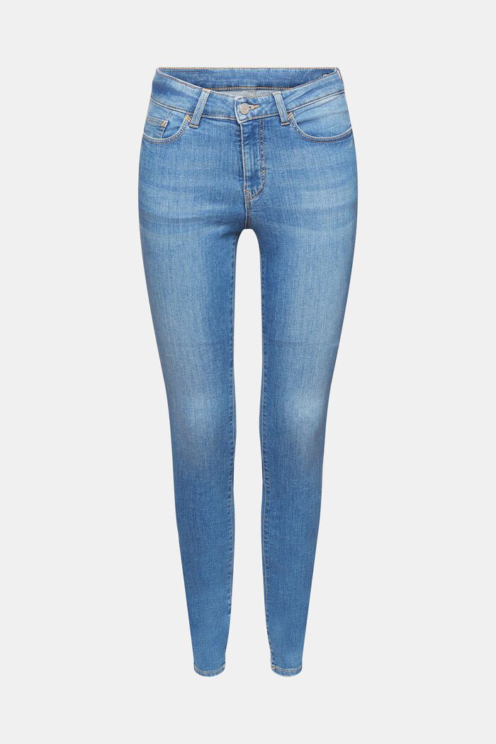 Skinny jeans van duurzaam katoen, BLUE LIGHT WASHED, detail image number 6