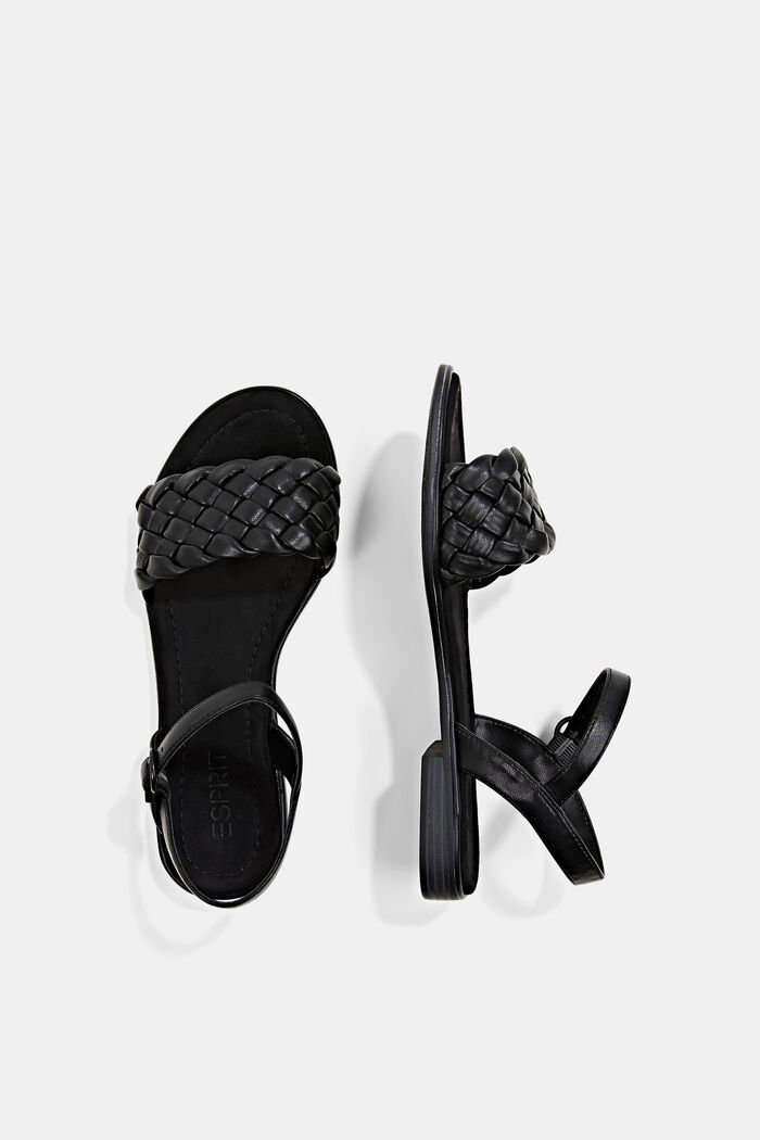 Sandalen met gevlochten bandjes, BLACK, detail image number 1