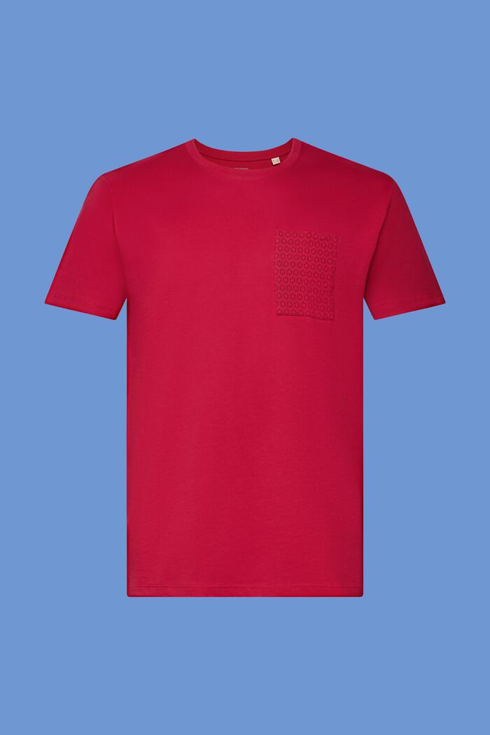 T-shirt van duurzaam katoen met borstzak, DARK PINK, detail image number 6
