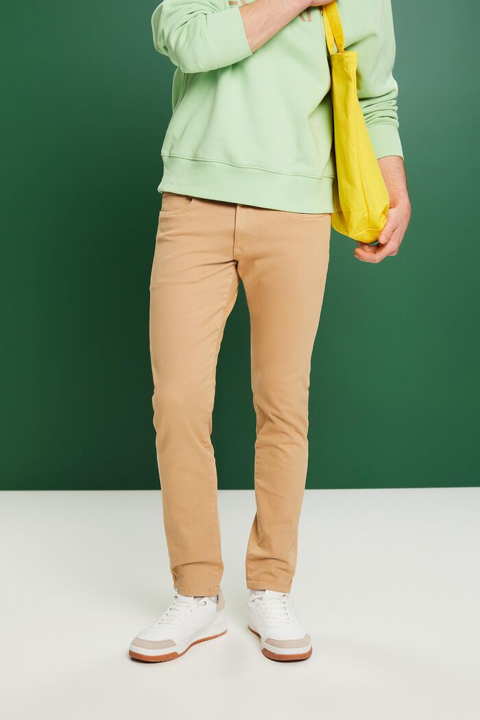Pantalon de coupe Slim Fit, coton biologique, BEIGE, detail image number 0