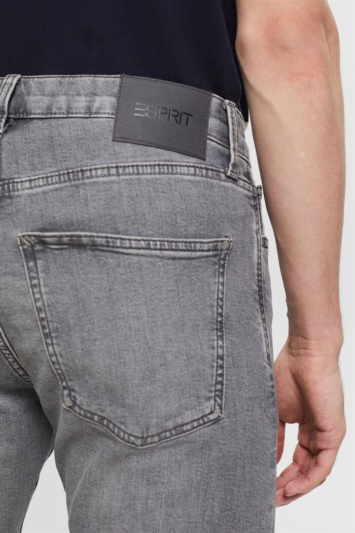 Tapered jeans met slim fit en middelhoge band, GREY MEDIUM WASHED, detail image number 3