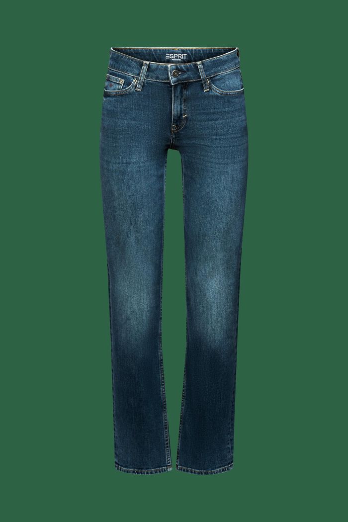Rechtlijnige jeans met middelhoge taille, BLUE MEDIUM WASHED, detail image number 6