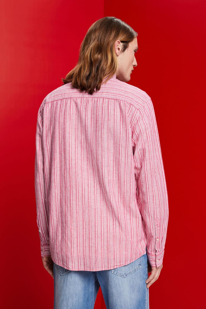 Gestreept shirt met linnen, DARK PINK, detail image number 3