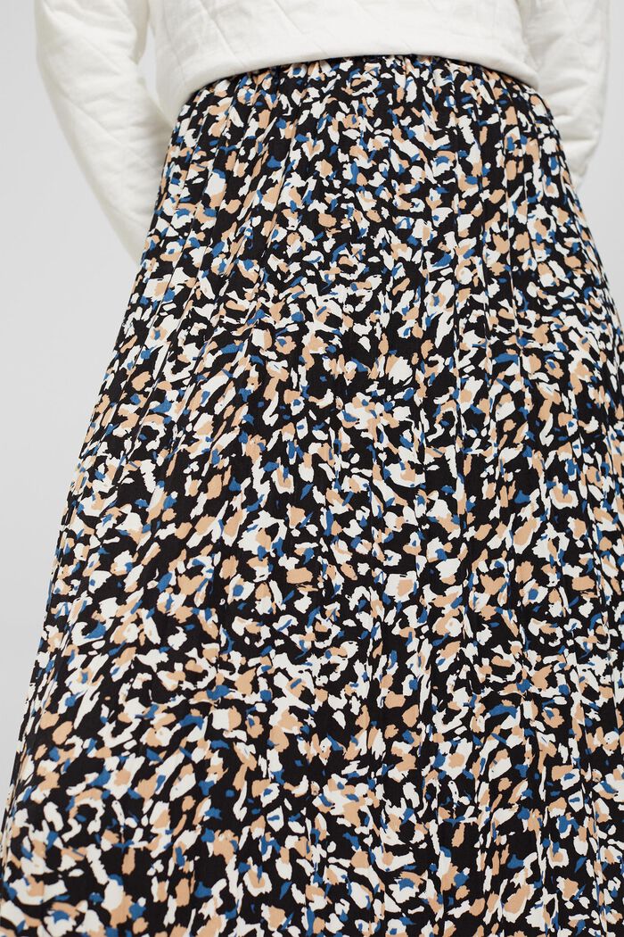 En matière recyclée : la jupe plissée longueur midi à imprimé, BLUE, detail image number 2