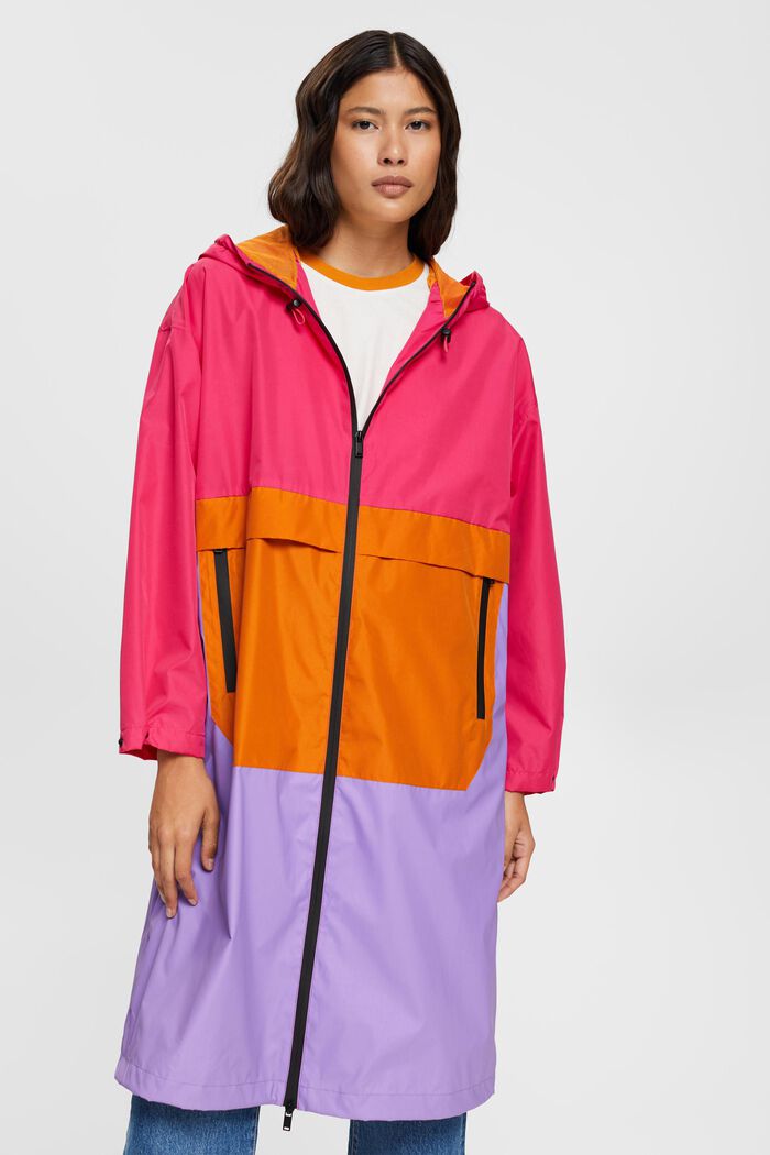 Manteau de pluie color block, PINK FUCHSIA, detail image number 1