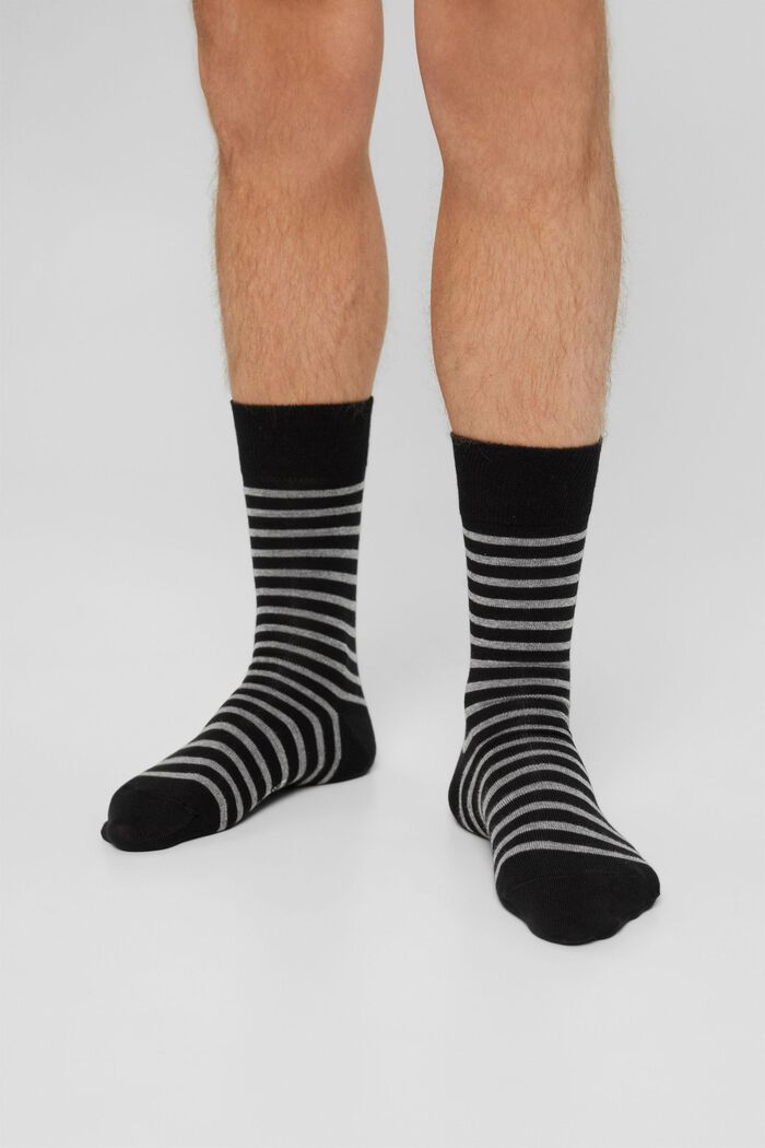 2 paar sokken van een mix met biologisch katoen, BLACK, detail image number 2