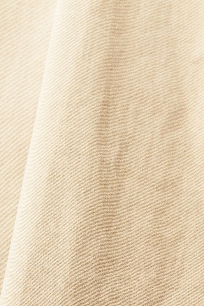 Robe salopette longueur midi en twill de coton, BEIGE, detail image number 4