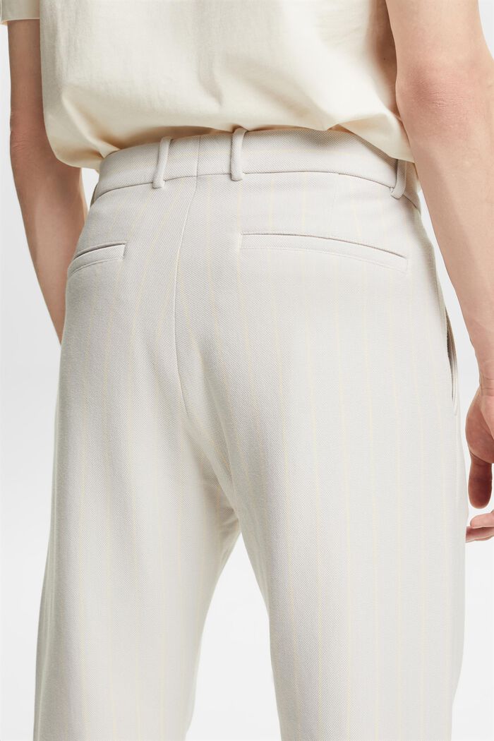 Pantalon van katoen-piqué met krijtstrepen, LIGHT GREY, detail image number 3