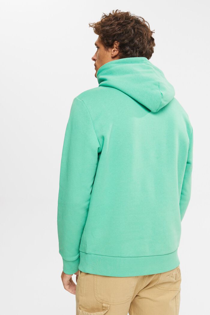 Gerecycled: hoodie met logoborduursel, GREEN, detail image number 3