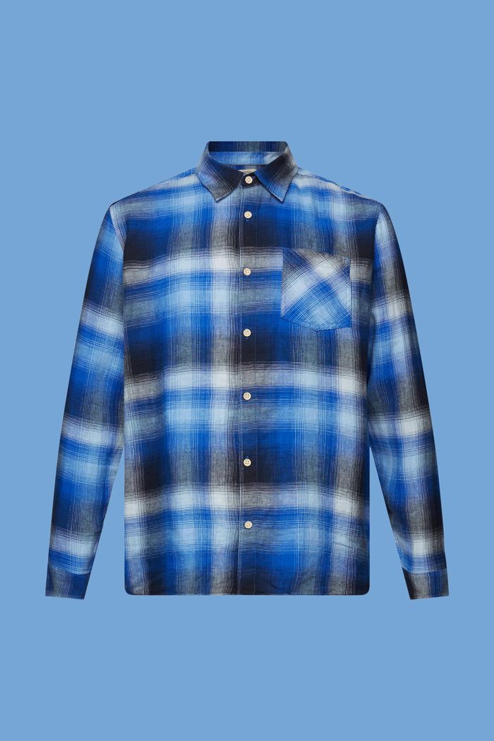 Geruit tartan shirt van een katoen-hennepmix, BLUE, detail image number 6