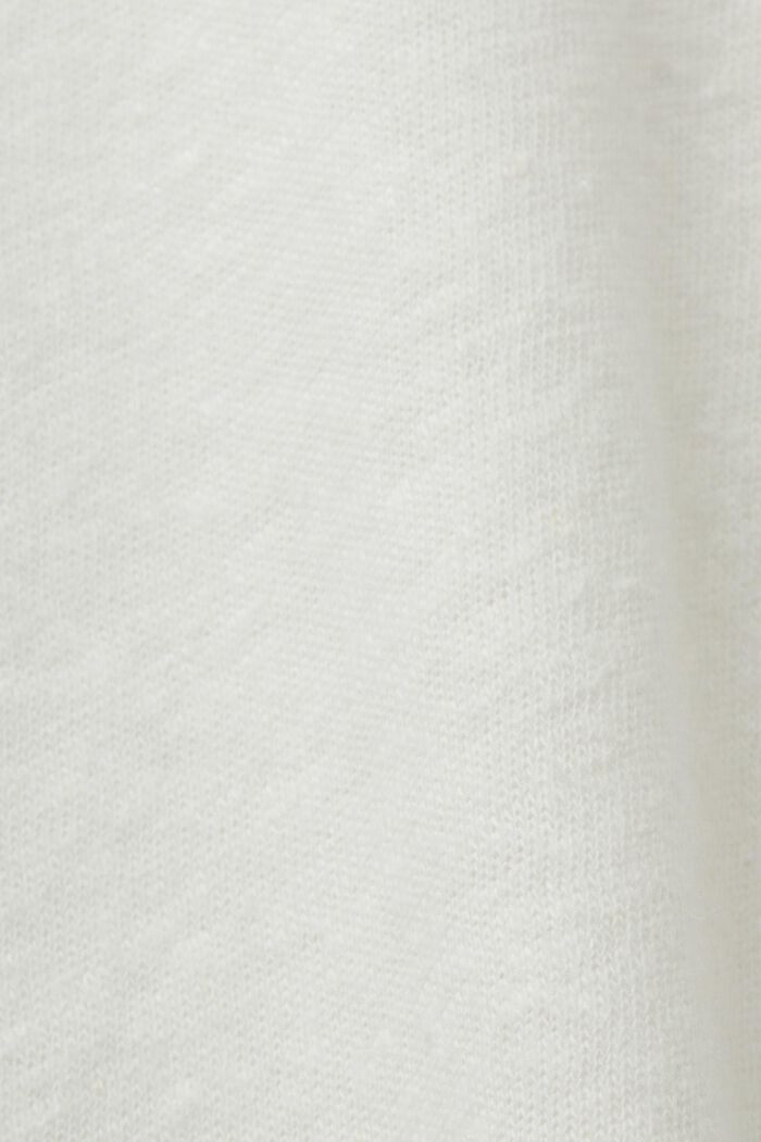 CURVY T-shirt van een mix van katoen en linnen, OFF WHITE, detail image number 1