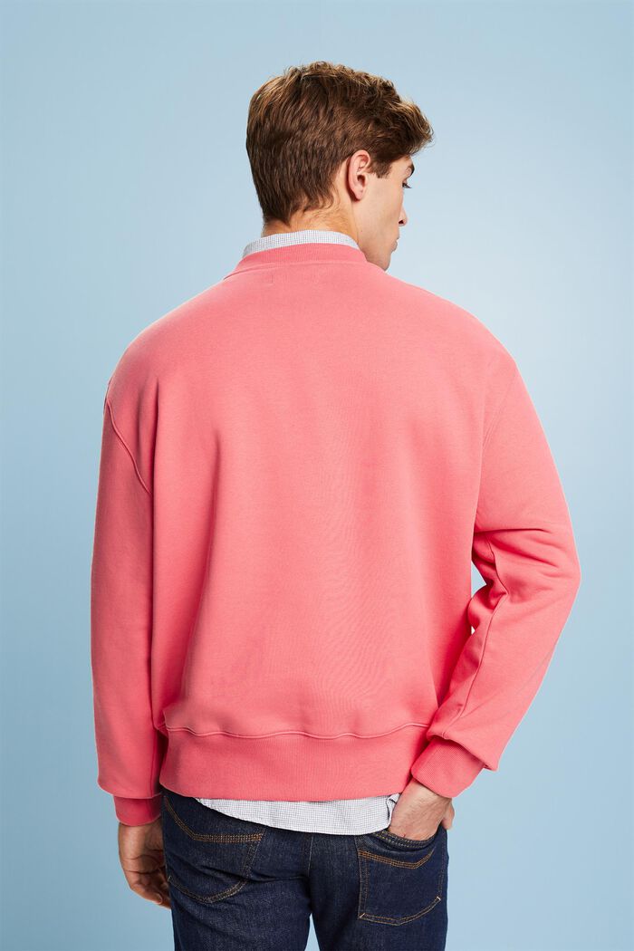 Sweatshirt van organic cotton met ronde hals en logo, PINK, detail image number 2