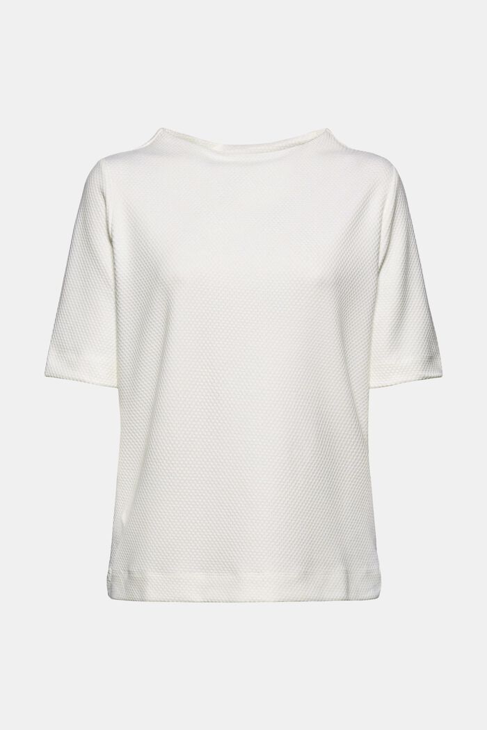 Sweat-shirt structuré à manches courtes, OFF WHITE, detail image number 0
