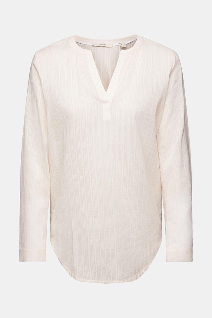 Katoenen blouse met V-hals, PASTEL PINK, detail image number 6