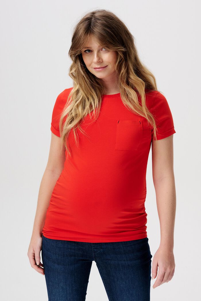 MATERNITY T-shirt met korte mouwen, MISSION RED, detail image number 0