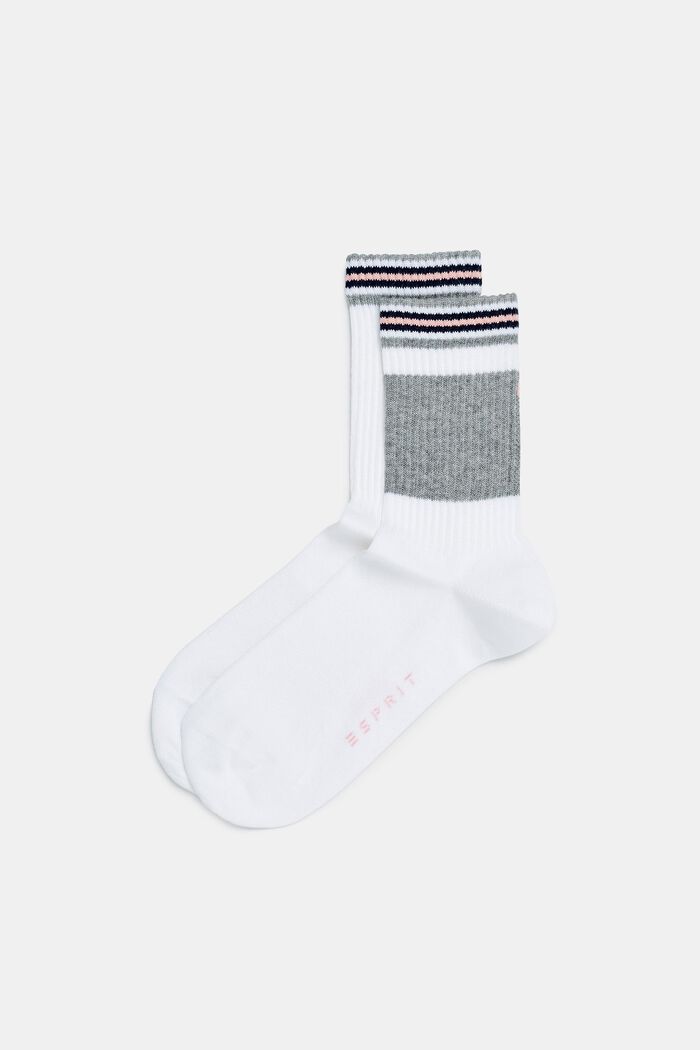 Set van 2 paar sokken met ribboordjes, WHITE, overview