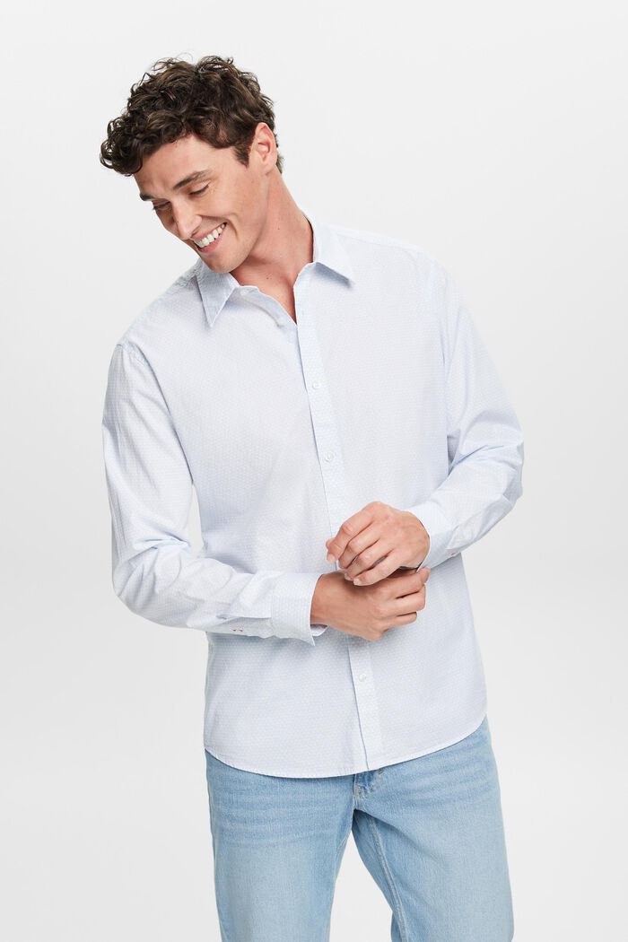 Slim fit-overhemd met patroon all-over, WHITE, detail image number 0