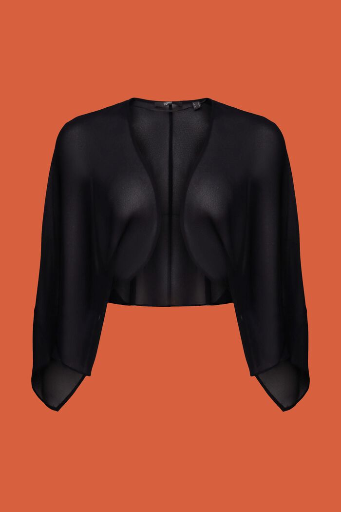 Chiffon vest in sjaalstijl, BLACK, detail image number 5