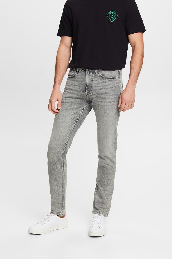 Slim fit jeans met middelhoge taille, GREY LIGHT WASHED, detail image number 0