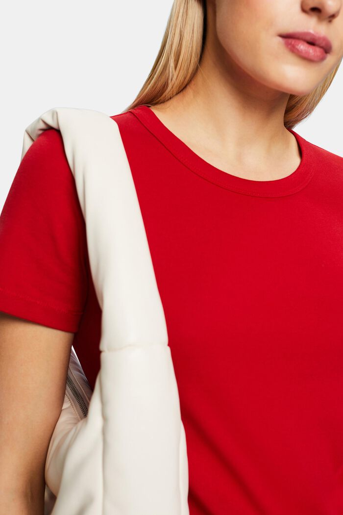 Katoenen T-shirt met korte mouwen, DARK RED, detail image number 2
