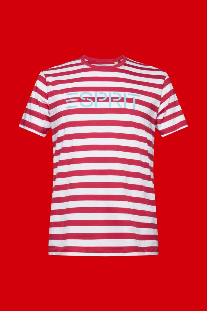 T-shirt à rayures en coton durable, RED, detail image number 6