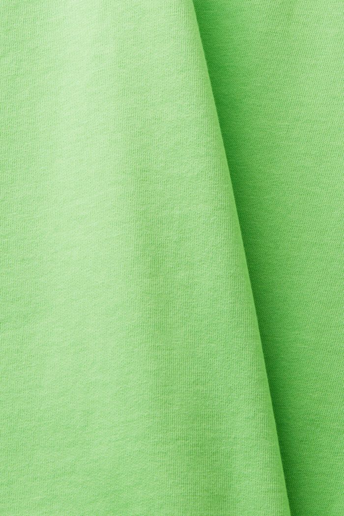 Katoenen T-shirt met ronde hals en logo, CITRUS GREEN, detail image number 5