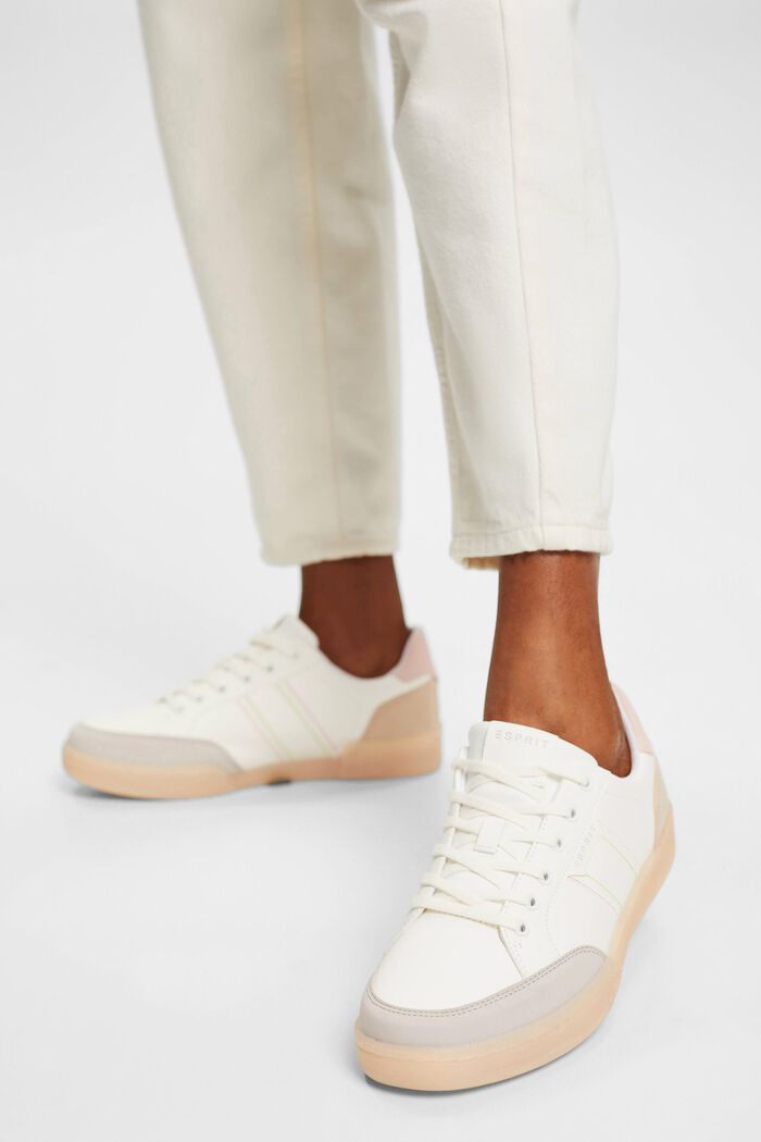 Sneakers en similicuir dotées d’une semelle colorée, OFF WHITE, detail image number 1